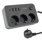 Powermaster 3 USB Çıkışlı 1.8 m Kablolu 3'lü Akım Korumalı Priz