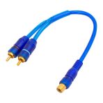 Powermaster Anfi Y Kablo 1 Dişi 2 Erkek 25 cm Silikon Mavi Kablo