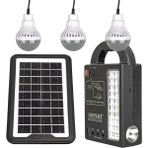PowerMaster GD-999 Güneş Enerjili Solar Aydınlatma Sistemi 3 Ampullü Powerbank Özellikli Taşınabilir Kamp Seti - Gün Işığı