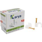 Powermaster Karya 3 Numara Çelik Çivili 7 mm Kroşe (100LÜ Poşet)(2x1.5 - 3x1.5 Ttr Kablolar Için)