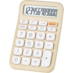 Powermaster PM-25409 Krem Renk 12 Haneli LCD Ekranlı Masaüstü Hesap Makinesi - Pastel Serisi - Siyah
