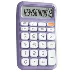 Powermaster PM-25411 Mor 150x90 mm Beyaz Tuş 12 Haneli Hesap Makinesi