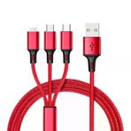 Powermaster Pm-26336 3 In 1 Kırmızı 1.2 mt Şarj Kablosu
