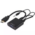 Powermaster Pm-32015 Siyah 3.5Mm Ses Destekli Hdmı To Vga+Audio Dönüştürücü Adaptör