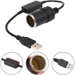 Powermaster PM-5726 USB 2.0 Siyah 5 Volt 2 Amper To 12 Volt 800MAH Araç Çakmaklığına Çevirici - Renkli
