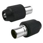 Powermaster Pm-9634 Siyah 60 Ohm Dişi Düz Tip Koaksiyel Kablo Konnektörü Tv Anten Fişi (100 Adet)