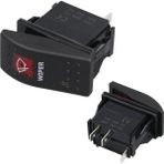 Powermaster Silecek Sembollü Işıklı 3 Pinli On-Off 12-24V Marin Switch - Renkli