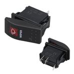 PowerMaster Silecek Sembollü Işıklı 3 Pinli On-Off 12-24V Marin Switch