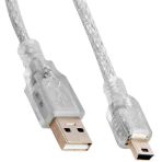 Powermaster USB 2.0 Şeffaf 5 mt Usb AM Mini 5 Pin Kablo
