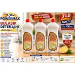 Powermax Bulaşık Deterjanı 750 ml x 3 Adet Toplam 2250 ml Ekonomik Set