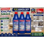 POWERMAX KİREÇ PAS SÖKÜCÜ 1000 ML x 3 ADET SET TOPLAM 3 LT BANYO VE YÜZEY TEMİZLİK ÜRÜNÜ