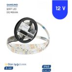 Powerr Led Aydınlatma 12 Volt 2835 Samsung 60 LED 3000 K Günışığı Dış Mekan 5 Metre Şerit LED IP65