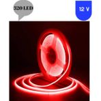 Powerr Led Aydınlatma 12 Volt 8 mm 320 Ledli Esnek Cob Şerit Kırmızı Iç Mekan 5 Metre