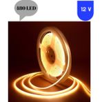 Powerr Led Aydınlatma 12 Volt 8 mm 480 Ledli Esnek Cob Şerit 3000 K Günışığı Dış Mekan IP68 5 Metre