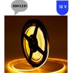 Powerr Led Aydınlatma 12 Volt 8 mm 480 Ledli Esnek Cob Şerit Sarı Amber Dış Mekan IP68 5 Metre