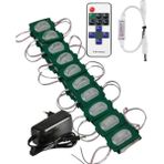 Powerr Led Aydınlatma 20 Adet 12 Volt 1.2 Watt Dar Açılı Tek Lensli Yeşil LED Modül 12A Tek Renk Rf Dimmer 2A Priz Tipi Adaptör Set