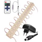 Powerr Led Aydınlatma 20 Adet 12 Volt 1,5 Watt Tek Lensli 6500K Beyaz 3030 Smd LED Modül 12A Tek Renk Rf Dimmer 2A Priz Tipi Adaptör Set