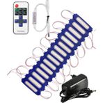 Powerr Led Aydınlatma 20 Adet 12 Volt 2 Watt Mavi Cob LED Modül 12A Tek Renk Rf Dimmer 2A Priz Tipi Adaptör Set