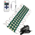 Powerr Led Aydınlatma 20 Adet 12 Volt 3 Watt 3 Lens Yeşil 3030 LED Modül 12A Tek Renk Rf Dimmer 3A Priz Tipi Adaptör Set