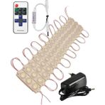 Powerr Led Aydınlatma 20 Adet 24 Volt 3 Watt 3 Lens 6500K Beyaz 3030 LED Modül 12A Tek Renk Rf Dimmer 2A Priz Tipi Adaptör Set