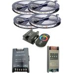 Powerr Led Aydınlatma 20 Metre 12V 60 Ledli Rgb Dış Mekan Silikonlu Şerit LED 20A Slim Trafo 36A Dokunmatik Rf LED Kontrol 36A Rgb Amplifier Üniteli Set