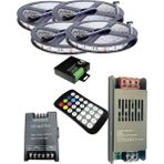 Powerr Led Aydınlatma 20 Metre 12V 60 Ledli Rgb Iç Mekan Şerit LED 20A Slim Trafo 36 A 28 Tuş Rf LED Kontrol 36 A Rgb Amplifier Üniteli Set