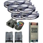 Powerr Led Aydınlatma 30 Metre 12V 60 Ledli Rgb Iç Mekan Şerit LED 30A Slim Trafo 36A Dokunmatik Rf LED Kontrol 2 Ad 36A Rgb Amplifier Üniteli Set