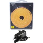 Powerr Led Aydınlatma 5 Metre 12 Volt 6X12 mm Esnek Amber Neon LED 3A Plastik Adaptör Set