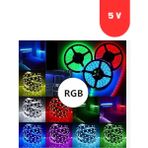 Powerr Led Aydınlatma 5V Volt Rgb 5050 Smd Iç Mekan 60 LED 5 Metre Şerit LED