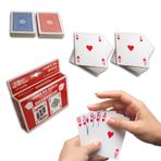 Powersell Bakır oyun kartları, Fransız kartları, 52 kartlı 2 çiçek demeti + 2 mat kırmızı/mavi - Poker, ölçek 40, köprü, Texas Hold'em, Burraco, Durak, Mau Mau, Skat, Canasta