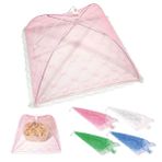 Powersell srls Gıda Kapakları Katlanır Net Anti Böcekler, Kubbe Gıda Kapakları, Çadır Kapak Şemsiye Gıda Koruyucu Barbekü Piknik Karşı Sivrisinekler 30x30 cm (Sarı)