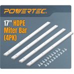 Powertec 71793 Hdpe Gönye Çubuğu 3/4" X 3/8" X 17" Çapraz Kesimli Kızak, Masa Testere Kızağı, Jig, F