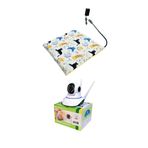POWERTEC Evcil Hayvan İzleme Güvenlik Kamerası ve Isıtıcılı Kedi Köpek minderi set 45cmx45cm