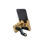 Powertec Gidon Ve Ayna Bağlantılı Alüminyum Gövdeli Gold Renk Motosiklet-Bisiklet Telefon Tutucu