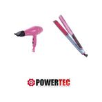 Powertec TR-501 Pembe Saç Kurutma Makinesi + TR-2830 Iontech Saç Düzleştirici