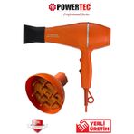 Powertec TR-501 Turuncu Profesyonel Fön Makinesi + Başlık