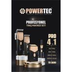 Powertec TR-5600 Pro 4'lü Tıraş Makinesi Seti Renkli Saç-Sakal-Günlük Sakal-Burun