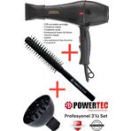 Powertec TR-701 Profesyonel Fön Makinesi + Vigo Difüzör Başlık + Profesyonel Fön Fırçası
