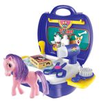 PowerTRC Taşınabilir My Little Pet Pony Bebek Evcil Hayvan Bakım Taşıyıcı Oyun Seti Çocuklar için Çeşitli Aksesuarlarla Birlikte (Mor)
