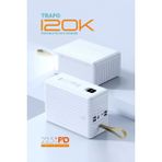 Powerway 120.000 Mah Pd 22.5W Hızlı Şarj Dahili Kablolu Gerçek 120.000 Mah Trafo Powerbank - Beyaz