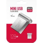 Powerway 128 GB Yüksek Hızlı Metal Mini USB 3.0 Flash Bellek Gri Renkli Tasarım - Gri Metal