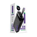 POWERWAY 30.000 mAh PD 22.5 W Hızlı Şarj Gerçek 30.000 mAh Garantili Led Fener Dijital QC30 Siyah Powerbank