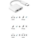 Powerway Ac09 Usb Type-C Uyumlu Type-C 2In1 Şarj Kulaklık Dönüştürücü Jack Adaptör Şarj Çoğaltıcı Splitter Adaptör