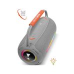 Powerway BeatBox Gri Led Işıklı Dayanıklı Ses Bombası Usb Sd Aux FM Radyo Bluetooh Hoparlör