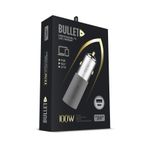 Powerway Bullet 100W Araç Çakmaklık Şarj Cihazı Type-C ve Usb Çıkışlı Profesyonel Turbo Hızlı Şarj