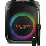 Powerway Mıo Taşınabilir Mikrofonlu 40 W Parti Karaoke Kumandalı Bluetooth Hoparlör Led Işıklı