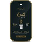 Powerway Premium 64 GB Mini USB 3.1 Metal Gövde Ultra Hızlı Flash Bellek Data Traveler - Gri