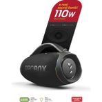 Powerway Probox 110W Güç USB Hafıza Kartı Aux Fm LED Işıklı Bluetooth Hoparlör Hi-Fi Ses Bombası - Siyah
