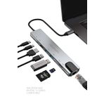 Powerway Type-C Hub Donusturucu Hdmi Usb Micro Sd Cevirici 8 Girisli Cogaltici Universal Uyumluluk