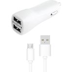 Powerway x233 3.1 Amper Samsung Araç Çakmaklık Şarj Aleti Oto Çakmaklık Hızlı Şarj Micro Uçlu 2 Usbli